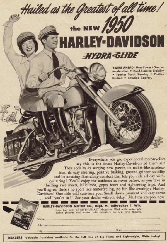 Hailed as the greatest of all time the new 1950 Harley-Davidson