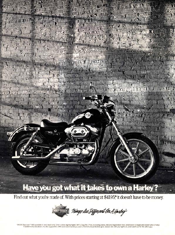 Have you got what it takes to own a Harley?, 1989