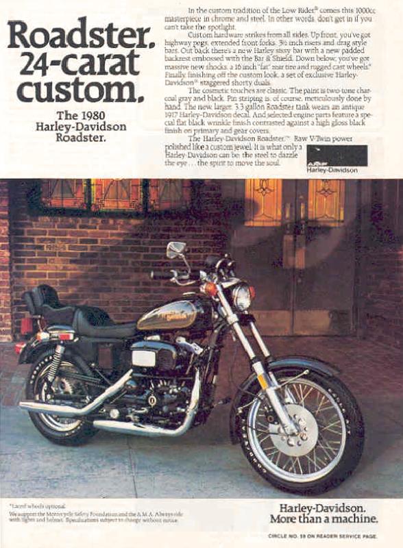 Roadster 24-carat custom. The 1980 Harley-Davidson Roadster