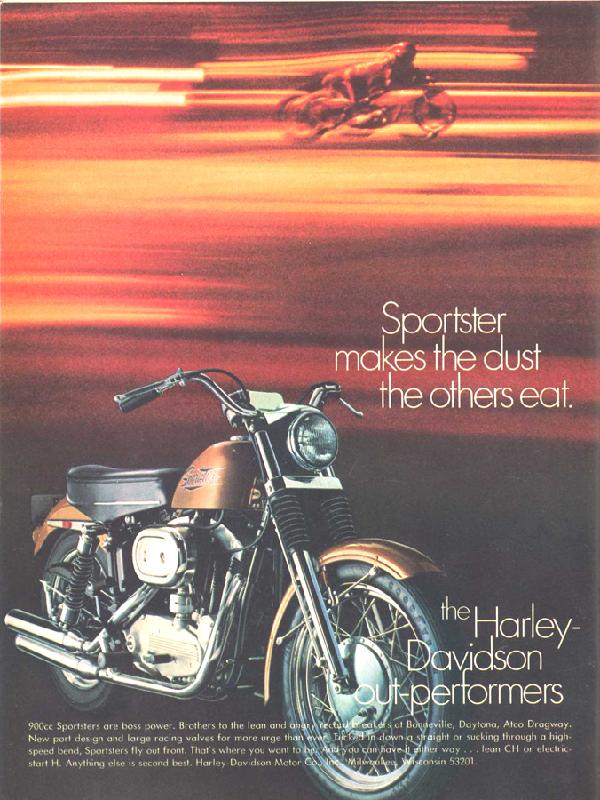 Sportster makes the dust the others eat, 1970