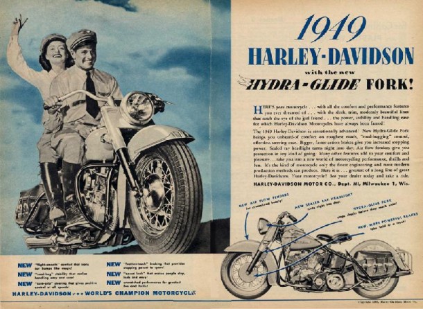 Harley-Davidson with the new Hydra-Glide Fork, 1948