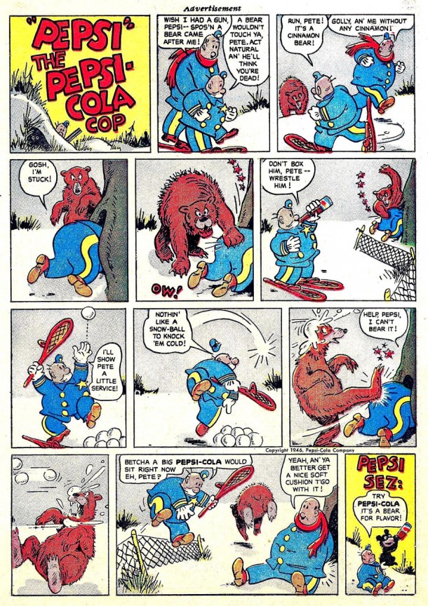 Pepsi Cola Cop vs Bear 1946