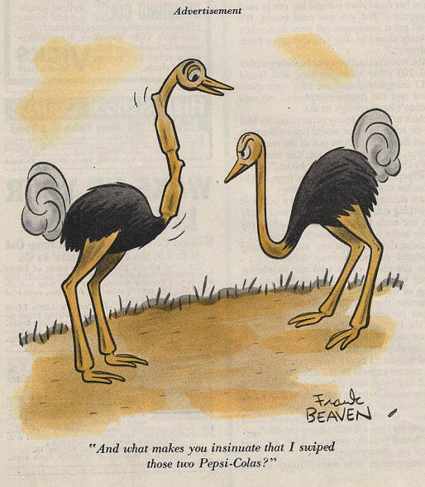 Pepsi-Cola ostrich cartoon 1943