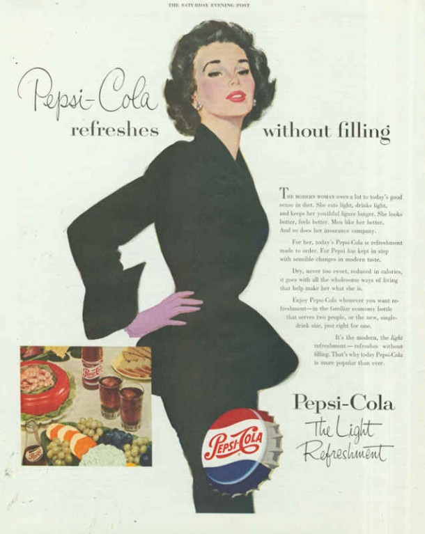 Pepsi-Cola refreshes without filling 1953