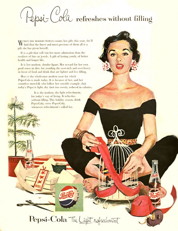 Pepsi-Cola refreshes without filling 1954