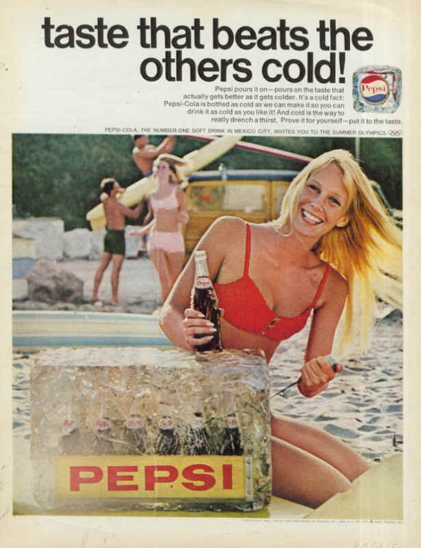 Pepsi-Cola taste that beats the others cold 1968