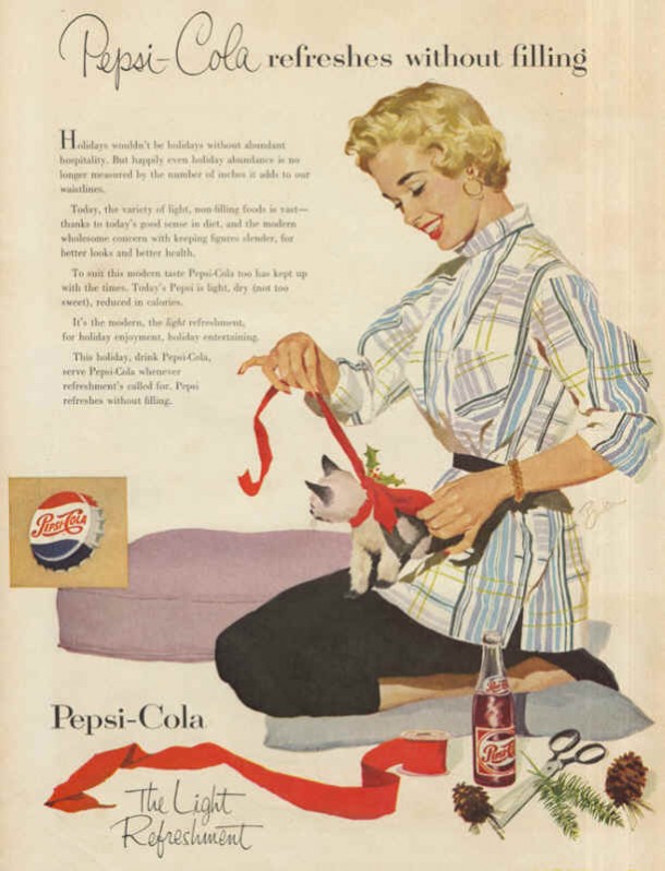 Pepsi-Cola the light refreshment 1953