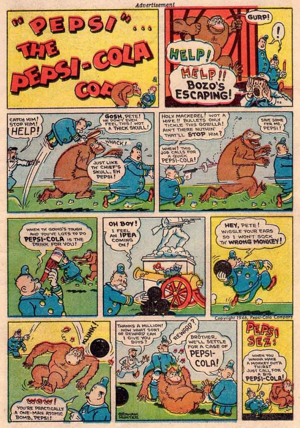 Pepsi Cola Cop - Escaped Gorilla 1946