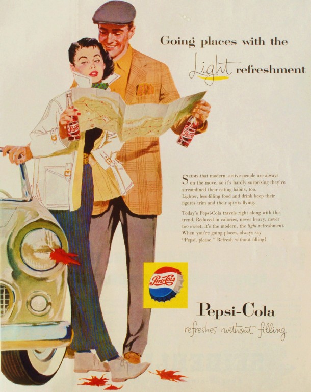 Pepsi "Going places with the light refreshment" 1957