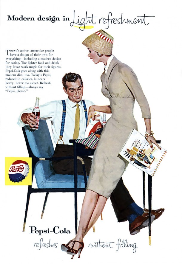 Pepsi "Modern design in light refreshment" 1957