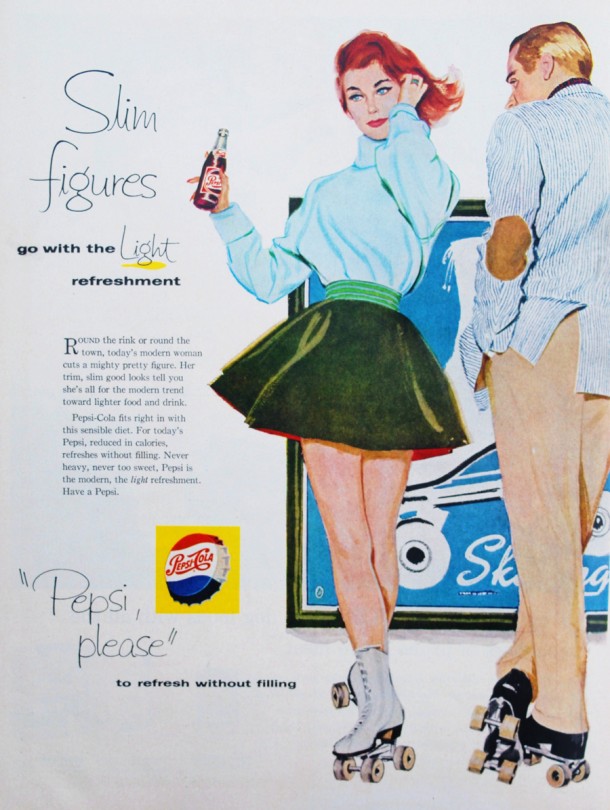 Pepsi â€œSlim figures go with the light refreshmentâ€ 1950s